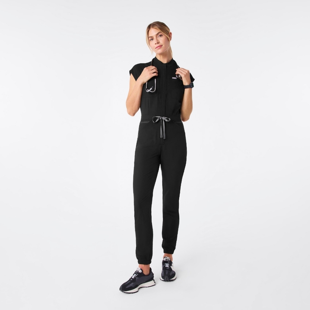 FIGS FIONx Rafaela Cargo ScrubJumpsuit Size Small Black Medium Scrubs Funtional